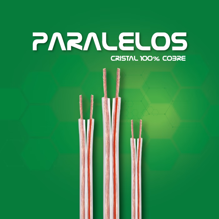 Cabo paralelo cristal colorido 100% cobre para sonorização