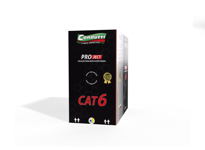 Cabo de Rede U/UTP Cat6 23AWG 100% cobre com capa anti-chama CM ou LSZH-3 para aplicação em rede estruturada, atendendo os padrões normstivos ANSI/TIA 568.2-D e ISO 11801 Class E