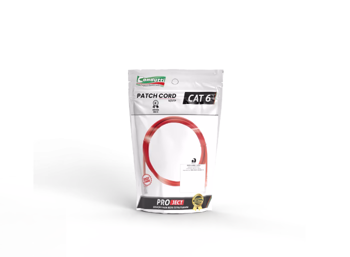 Patch Cord U/UTP Cat6 para certificação de rede estruturada 100% cobre, possui cruseta para separação dos pares proporcionando melhor eficiencia para transmisão conforme os padrões normativos ANTI/TIA 568.2-D e ISO 11801 Class E.