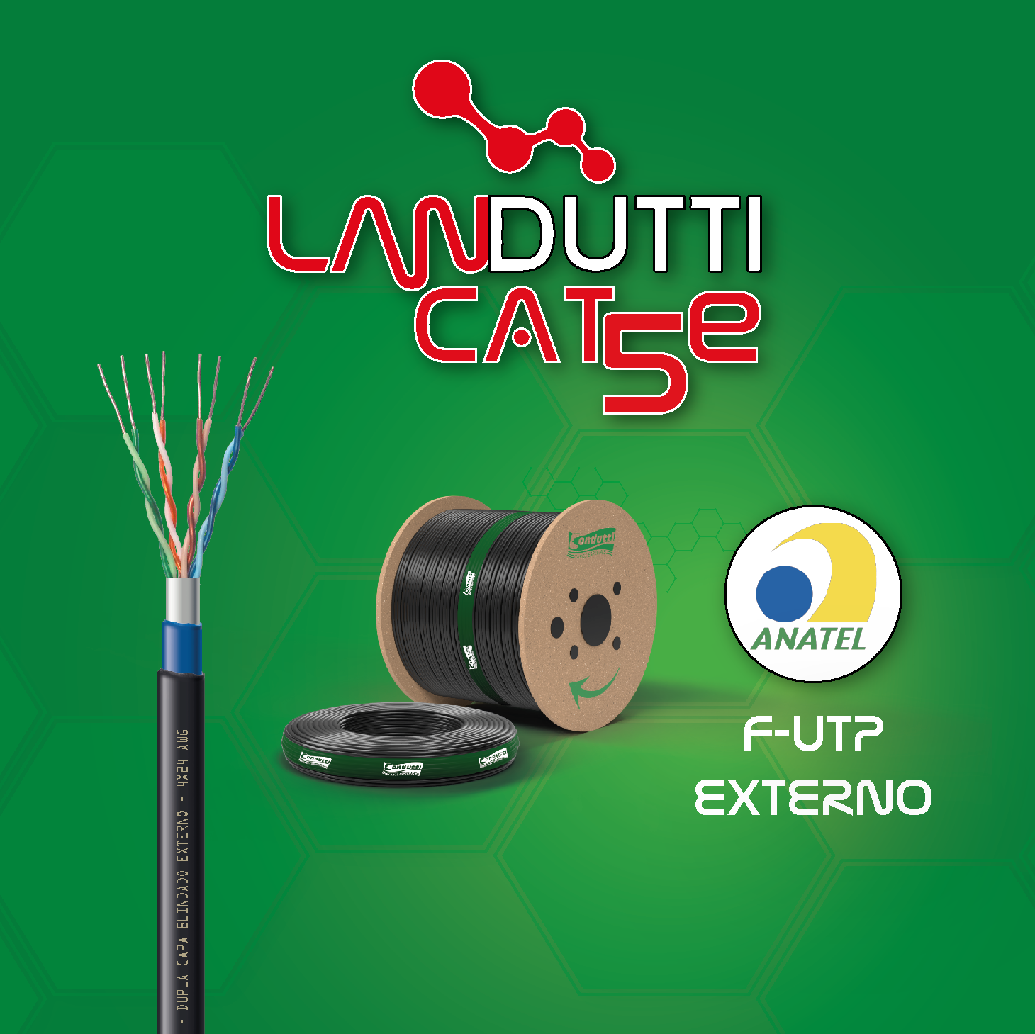 Cabo de Rede Cat5e F/UTP Dupla Capa Externo