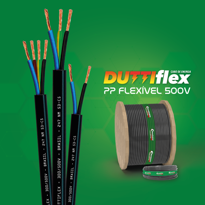 Cabo PP Flexível 500V 70graus para extensão, ferramentas e aplicações residenciais