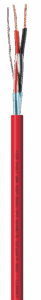 Cabo de incendio 2x0,75mm2 na cor vermelho, blindado, anti-chama 105 graus