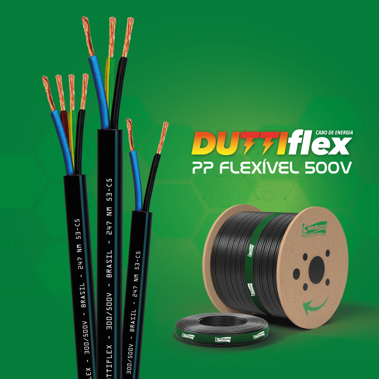Cabo PP Flexível 500V 70graus para extensão, ferramentas e aplicações residenciais